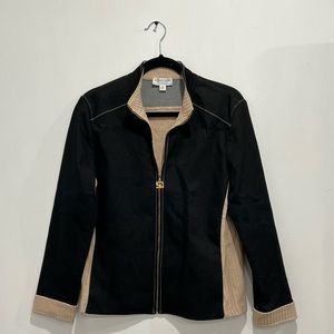 St. John Denim & Tan Knit Jacket